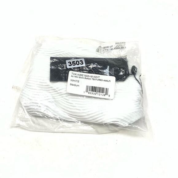 Tavik Ali Mini Swim Bottom Textured Amalfi White Size Medium NEW - Picture 4 of 4